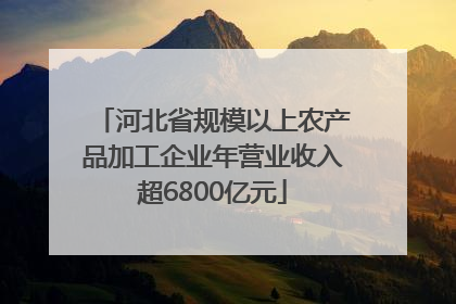 河北省规模以上农产品加工企业年营业收入超6800亿元
