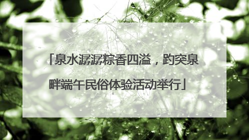 泉水潺潺粽香四溢，趵突泉畔端午民俗体验活动举行