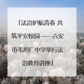 法治护航青春 共筑平安校园——六安市毛坦厂中学举行法治教育讲座