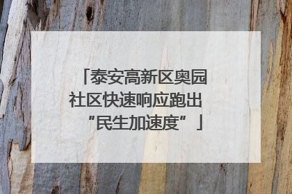 泰安高新区奥园社区快速响应跑出“民生加速度”