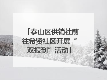 泰山区供销社前往希贤社区开展“双报到”活动