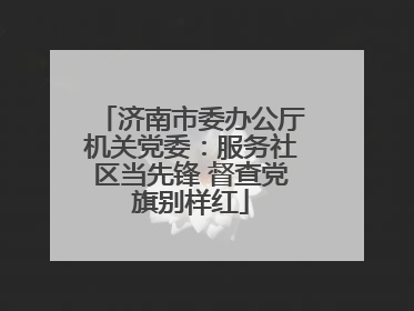 济南市委办公厅机关党委：服务社区当先锋 督查党旗别样红