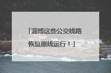 淄博这些公交线路恢复原线运行！