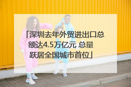 深圳去年外贸进出口总额达4.5万亿元 总量跃居全国城市首位