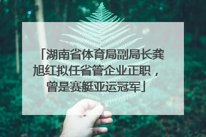 湖南省体育局副局长龚旭红拟任省管企业正职，曾是赛艇亚运冠军
