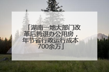 湖南一地大部门改革后腾退办公用房，年节省行政运行成本700余万