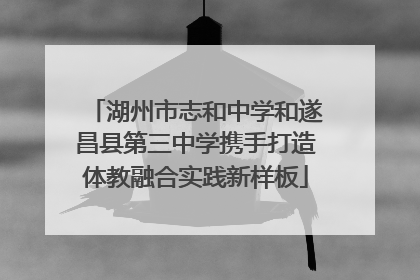 湖州市志和中学和遂昌县第三中学携手打造体教融合实践新样板