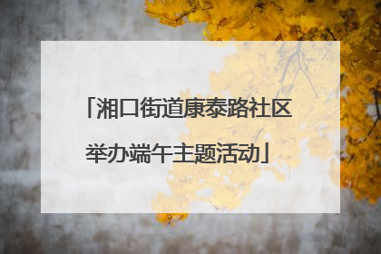 湘口街道康泰路社区举办端午主题活动