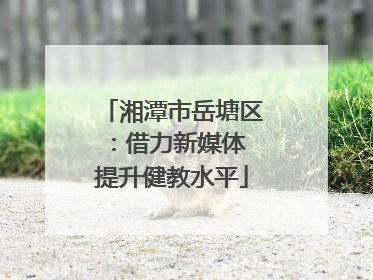 湘潭市岳塘区：借力新媒体 提升健教水平