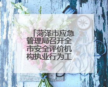 菏泽市应急管理局召开全市安全评价机构执业行为工作座谈会