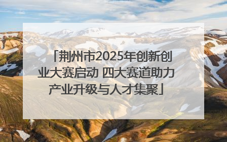 荆州市2025年创新创业大赛启动 四大赛道助力产业升级与人才集聚