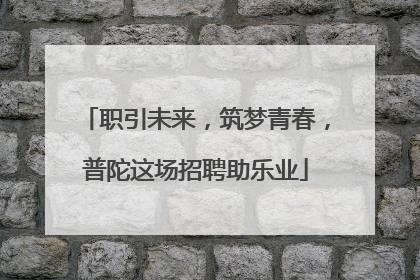 职引未来，筑梦青春，普陀这场招聘助乐业