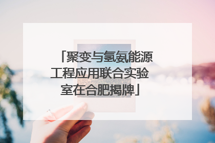 聚变与氢氨能源工程应用联合实验室在合肥揭牌
