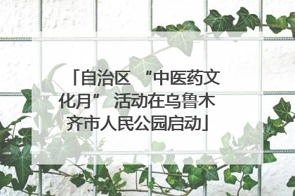自治区 “中医药文化月” 活动在乌鲁木齐市人民公园启动