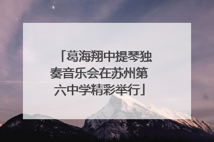 葛海翔中提琴独奏音乐会在苏州第六中学精彩举行