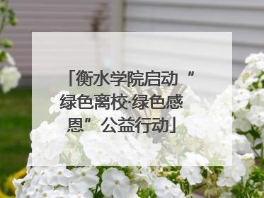 衡水学院启动“绿色离校·绿色感恩”公益行动
