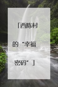西陈村的“幸福密码”