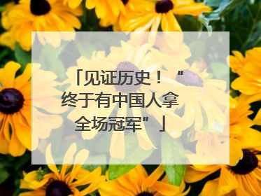 见证历史！“终于有中国人拿全场冠军”