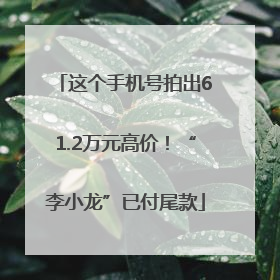 这个手机号拍出61.2万元高价！“李小龙”已付尾款