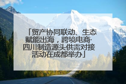 贸产协同联动、生态赋能出海，跨境电商·四川制造源头供需对接活动在成都举办