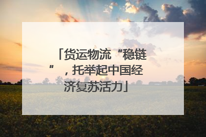 货运物流“稳链”，托举起中国经济复苏活力