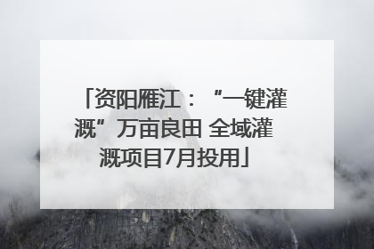 资阳雁江：“一键灌溉”万亩良田 全域灌溉项目7月投用