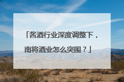 酱酒行业深度调整下，南将酒业怎么突围？