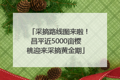 采摘路线图来啦！昌平近5000亩樱桃迎来采摘黄金期