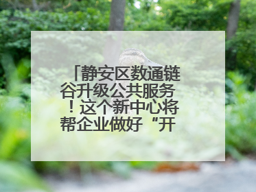 静安区数通链谷升级公共服务！这个新中心将帮企业做好“开门四件事”