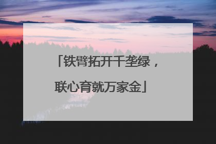 铁臂拓开千垄绿，联心育就万家金