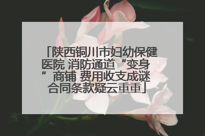 陕西铜川市妇幼保健医院 消防通道“变身”商铺 费用收支成谜 合同条款疑云重重