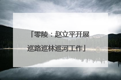 零陵：赵立平开展巡路巡林巡河工作