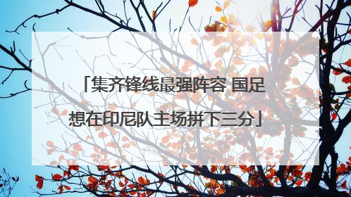 集齐锋线最强阵容 国足想在印尼队主场拼下三分