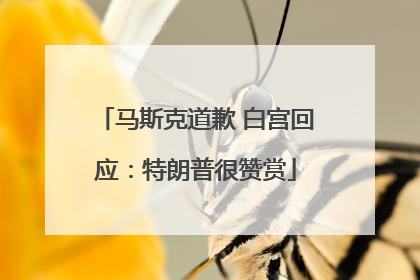 马斯克道歉 白宫回应：特朗普很赞赏