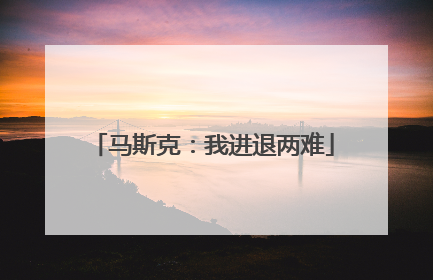 马斯克：我进退两难