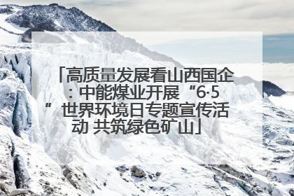 高质量发展看山西国企：中能煤业开展“6·5”世界环境日专题宣传活动 共筑绿色矿山