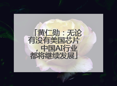 黄仁勋：无论有没有美国芯片，中国AI行业都将继续发展