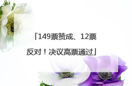 149票赞成、12票反对！决议高票通过